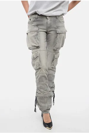 The Attico Low Rise Denim Cargo Pants