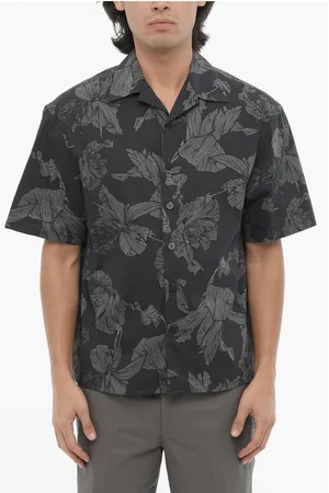 Neil Barrett Floral-Motif Boxy Fit Shirt with Hidden Closure