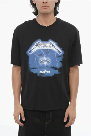 Neil Barrett Slim Fit ROCK BAND ZODIAC GEMINI Crew-neck T-shirt with Drop