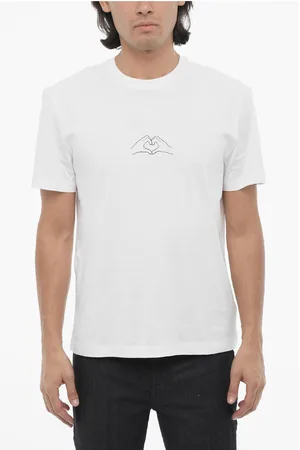 Neil Barrett Slim Fit Crew-neck T-shirt with Heart Print