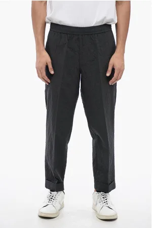 Neil Barrett Wrinkled Cotton REM Slim Fit Pants