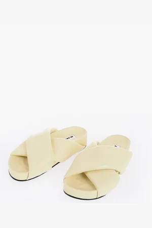Jil Sander Criss Cross Designed Leather Sandals