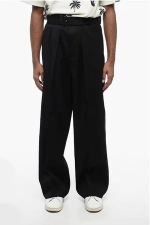 Jil Sander Single-pleated Virgin Wool Pants with Belt