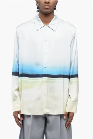 Jil Sander Standard Collar Printed Satin Shirt