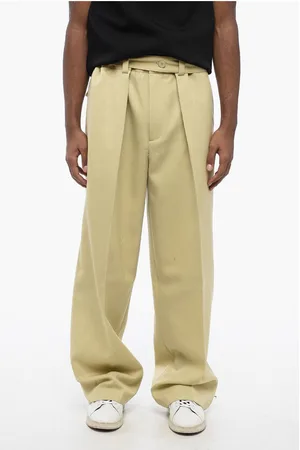 Jil Sander Double-pleated Wool Pants with Belt
