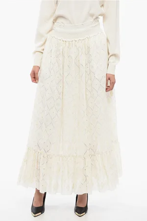 Gucci Sangallo Maxi Skirt with Elastic Wistband