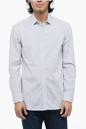 SALVATORE PICCOLO Pinstriped Cotton Shirt with Standard Collar
