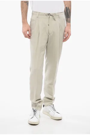 corneliani ID 4-Pocketed Linen Blend Pants with Belt Loops