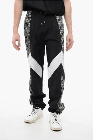 Balmain Nylon MULTICUTS Sweatpants with Monogram Inserts