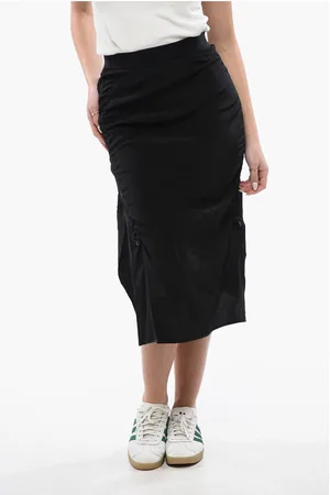 Alexander McQueen Draped Pencil Skirt with Double Side Splits