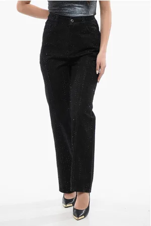 Self-Portrait Rhinestone Embellished Dark Washed Jeans 21cm