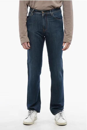 corneliani ID LUXURY DENIM Dark-washed Denims with Contrasting Embroide