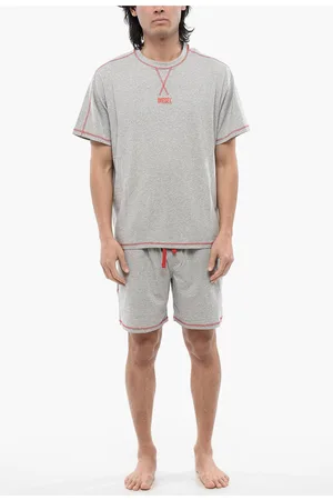 Diesel RED TAG Stretch Cotton UMSET-WILORT Short Pyjamas Set with V