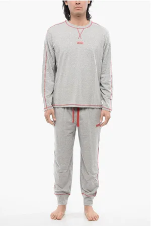 Diesel RED TAG Stretch Cotton UMSET-WILLONG Long Pyjamas Set with V