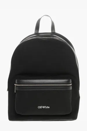 OFF-WHITE Solid Color Canvas Backpack with Embroidered Logo