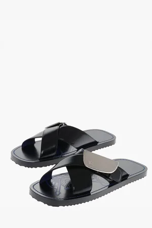 Burberry Leather Sandals with Plaque