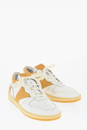 Rhude Leather Low-Top Sneakers with Suede Logo