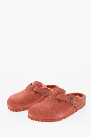 Birkenstock Suede BOSTON Sabot with Real Fur Inner