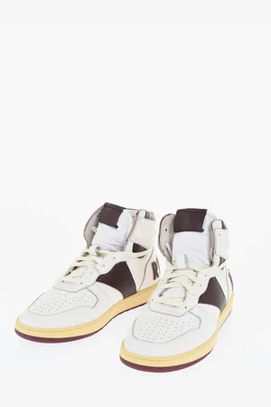 Rhude Leather high Top Sneaakers with Patch Logo
