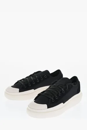 YOHJI YAMAMOTO ADIDAS Solid Color Leather AJATU Low-Top Sneakers with Contr