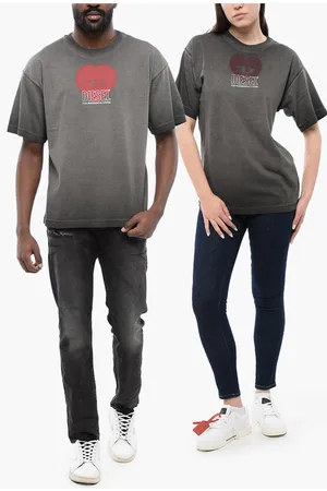 Diesel UNISEX Solid Color T-BUXT-N4 Crewneck T-Shirt with D-Heart D