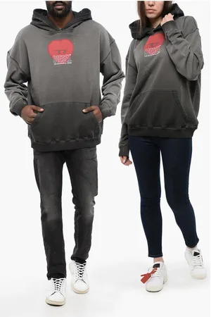 Diesel UNISEX Brushed Cotton S-BOXT-HOOD-N10 Hoodie with D-Heart De