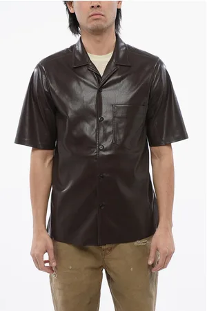 Nanushka Short Sleeved Faux Leather Shirt