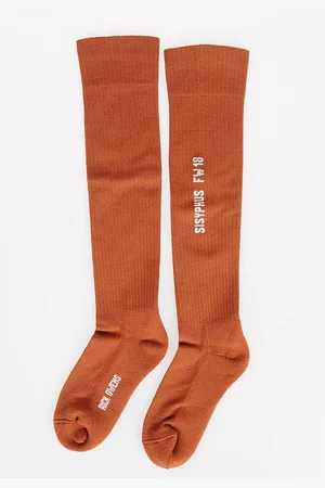 Rick Owens Virgin Wool Knee Socks CINNAMON/MILK