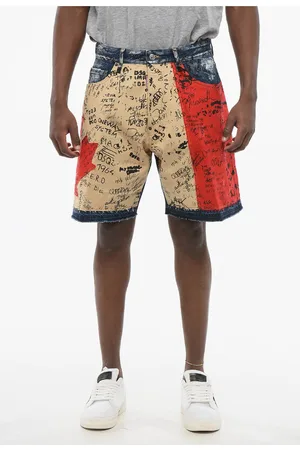 Dsquared2 Color Block Designed FLAG Boxer Fit Shorts