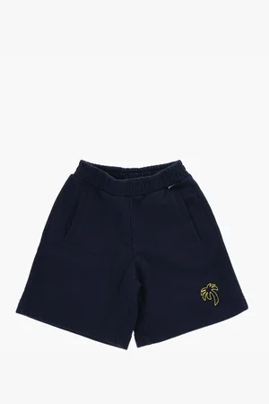 Palm Angels Cotton Shorts with Drawstring Waist And Embroidery