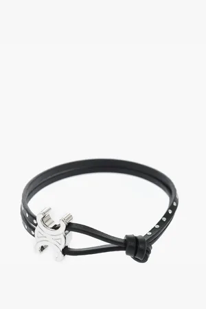 Céline Studded Leather TRIOMPHE Bracelet with Monogram