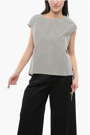Woolrich Awning Striped Cotton Blouse with Drawstringed Hem