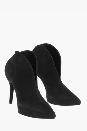 Alaïa Suede Booties with Front V Design 11cm