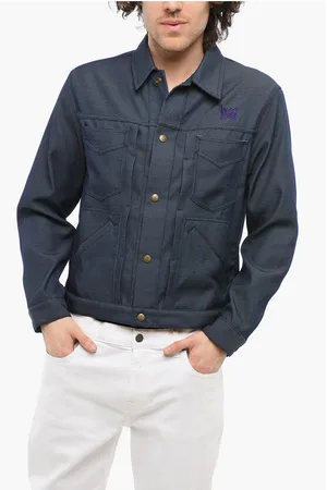 Pins & Needles Solid Color Utility Jacket with Butterfly Embroidery