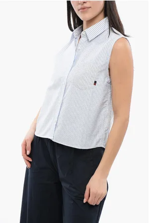 Woolrich Awning Striped Sleeveless Shirt with Breast-pocket