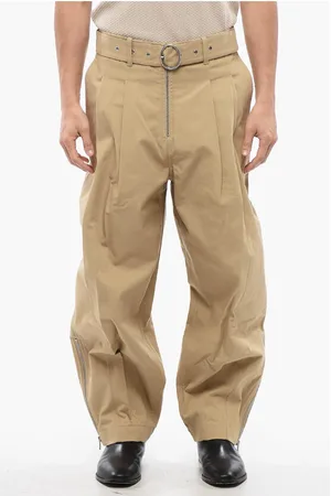 Jil Sander Double-pleated Baggy Fit Cotton Pants