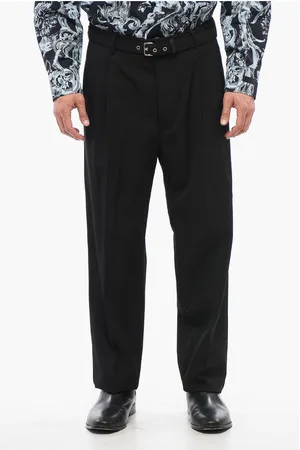 Prada Double-pleated Pants with Fabric Belt