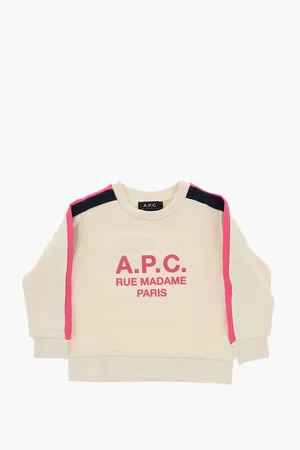A.P.C. Cotton Crew-neck Sweatshirt with Contrast Side Bands
