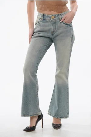 Balmain Vintage Washed Cropped Fit Bootcut Denims
