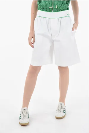 Bottega Veneta Logoed Sanded Cotton Shorts wih Elastic Waist