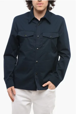DEPARTMENT 5 Cotton Twill Blend COLOR Overshirt with Snap Buttons