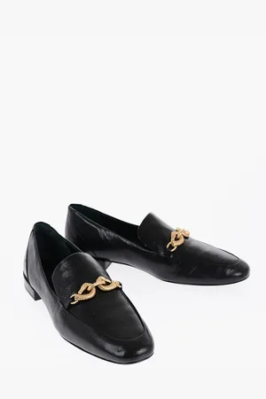 Tory Burch Leather JESSA Bit Loafers with Golden-Effect Horsebite
