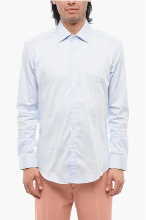 Brian Dales Cotton Poplin Shirt with Spread Collar