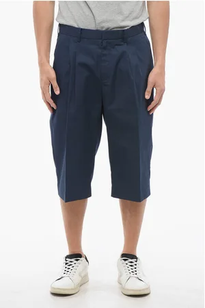Viktor & Rolf Double-pleated Cotton Blend Chinos Shorts