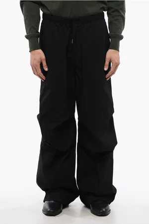 Jil Sander Baggy Fit Cotton Pants with Drawstringed Ankles