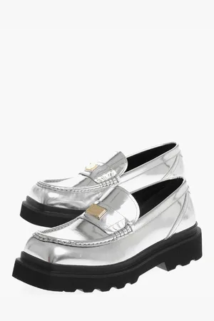 Dolce & Gabbana Lamè Leather SPECCHIO Loafers with Carrion Sole