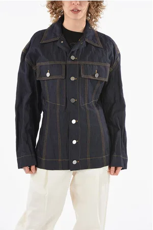 Bottega Veneta Crinkled Effect Denim Jacket