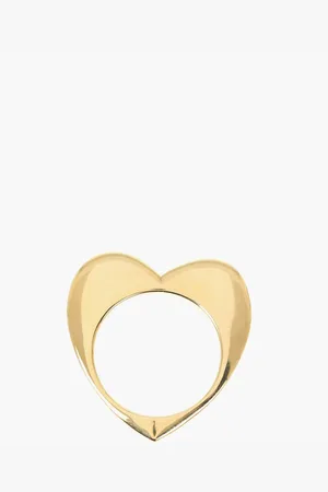Ami ALAN CROCETTI Heart-Shaped Golden Effect Silver Ring