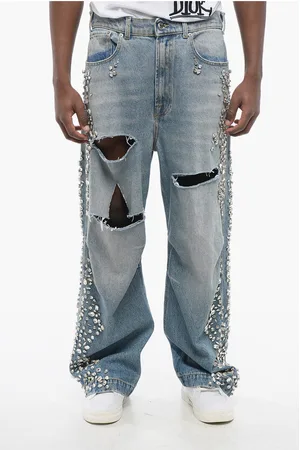 1989 STUDIO Distressed Jeans Embellished with Jewels 27cm