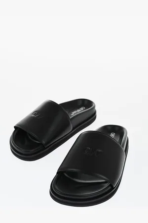OFF-WHITE Leather CLOUD OFF STAMP Slides